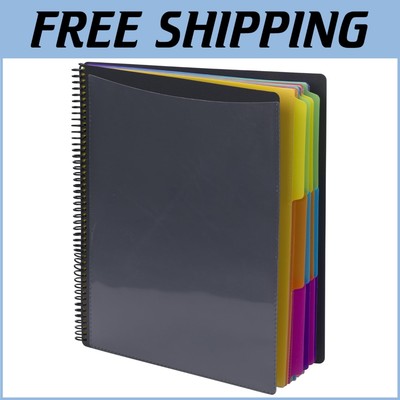 10-Pack 24 Pocket Poly Project Organizers with Color-Coded Dividers, Letter Size