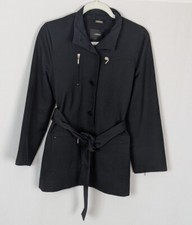 Sanyo Belted Button Up Zipper Pockets Rain Water Resistance Coat Jacket Sz.xs