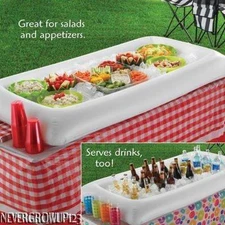INFLATABLE BUFFET~SALAD~FLOATING POOL BAR~COOLER~ICE~PARTY~FOOD~DRINK~NEW