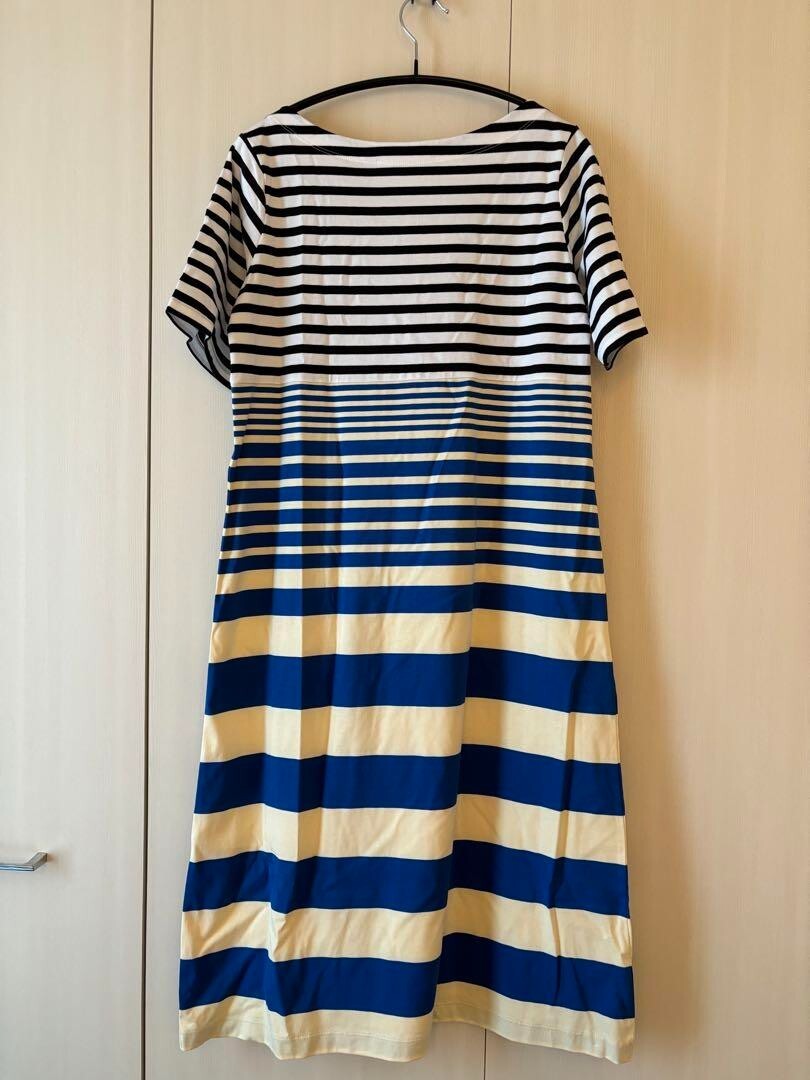 UNIQLO MARNI Dress One Piece Blue Striped Short Sleeve M(US