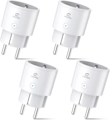 Steckdose 4er-Pack EIGHTREE Smart WLAN Steckdose mit Leistungsmessung für Alexa