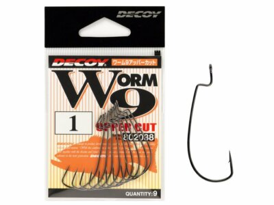 Decoy Worm 9 Upper Cut Hook #1 - #6 Black Nickel Soft baits accesories 