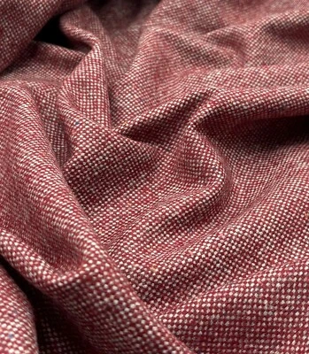 Red Wool Fabric Donegal Tweed Fabric Upholstery Cushion Curtain SOLD PER METER