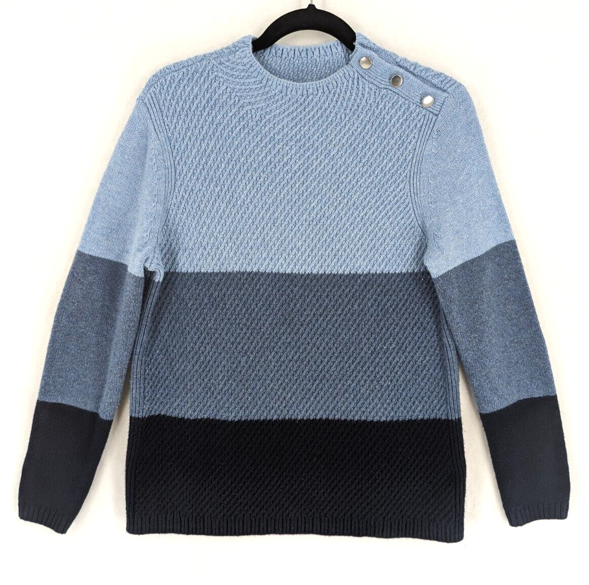 Talbots medium blue gradient button shoulder long… - image 2