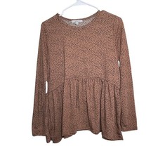 Gaze Blouse Womens Large Cheetah Long Sleeve ...