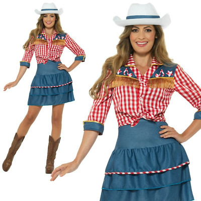 Cowgirl Rodeo Calamity Jane Kostüm Mit Hut Damen Cowboy Wildwest Outfit