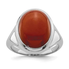 Silver  Red Agate Ring QR6294