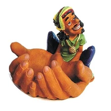 Rasta Man Collectible Figurine Ashtray - Jamaican Resin Weed Gag Gift