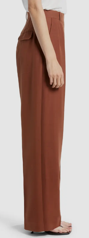 FILA Pantaloni in seta Shantung The Row da donna marroni gamba dritta $2250 taglia 6