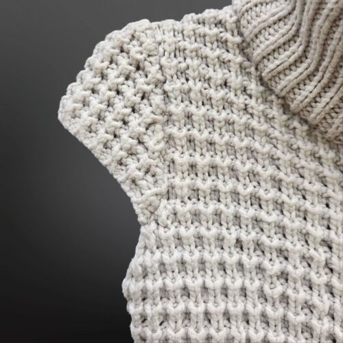 Y2K Babydoll Cardigan Womens Size XS Chunky Knit Fairy Coquette Academia Gray - Picture 3 of 7