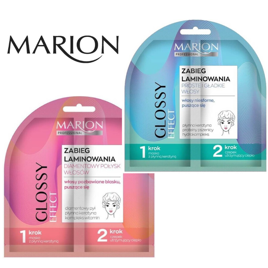 Acondicionador de laminación para cabello de queratina efecto brillante Marion para cabello dañado