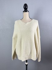 Eileen Fisher Organic Cotton Crew Neck Box Top Sweater Large Soft White NWT 268