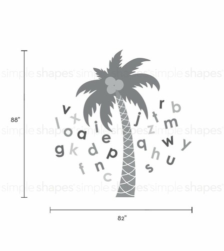 Alphabet Palm Tree Wall Decal - Picture 4 of 9