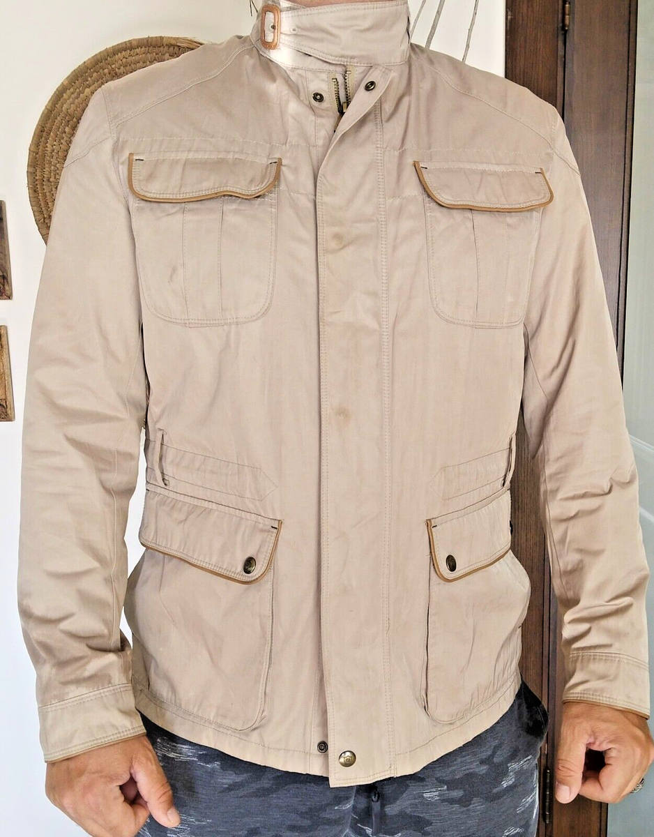 Massimo Dutti 3410 Jacket Men XL Zipper color 710 Beige Massimo Dutti 3410 Jacket Men XL Zipper color 710 Beige