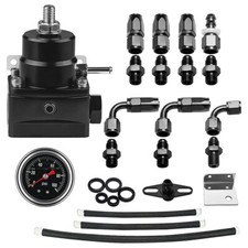 Adjustable Fuel Pressure Regulator Kit Oil 0-100psi Gauge -6an Black
