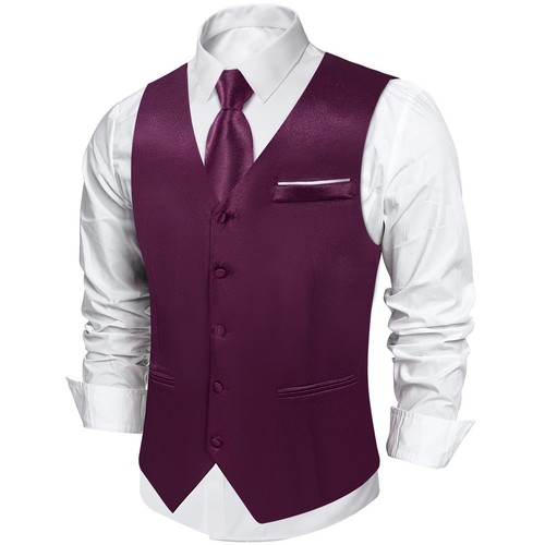 4Pcs Men's Champagne Suit Vest with 8cm Neck for Wedding Prom Groom Waistcoat - Picture 48 of 52
