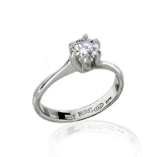 Anelli di bigiotteria tondi zircone cubici in argento