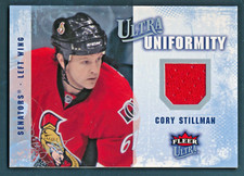 2008-09 Fleer Ultra Uniformity Cory Stillman #UA-CS Hockey Jersey Game Used