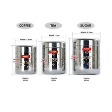 6er Set Vorratsdosen Von Premier Housewares – 800 Ml – Grau, Edelstahl & Glas – Für Kaffee, Tee, Zucker & Mehr 6er Set Vorratsdosen Von Premier Housewares – 800 Ml – Grau, Edelstahl & Glas – Für Kaffee, Tee, Zucker & Mehr