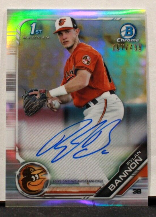 2019 Bowman Chrome Rylan Bannon CPA-RB 1st Bowman Refractor Auto 167/499