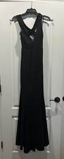 Lulus Black Evening Dress Small Mermaid Gown Cross Cross Back Stunning NWOT
