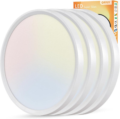 4PK 15.8'' Slim LED Ceiling Light, 32W, 3480LM, CCT Selectable, Low Profile