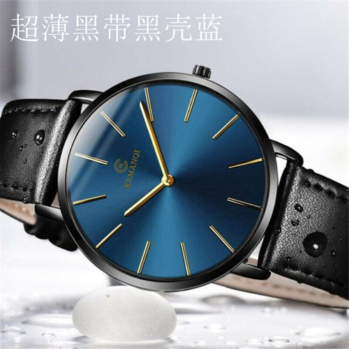 Herren minimalistische ultradünne analoge Quarz-Edelstahl-Armbanduhr wasserdicht - Picture 17 of 17