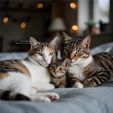 Digital AI Photo Art Picture Desktop Wallpaper Background Cats Kittens C25021