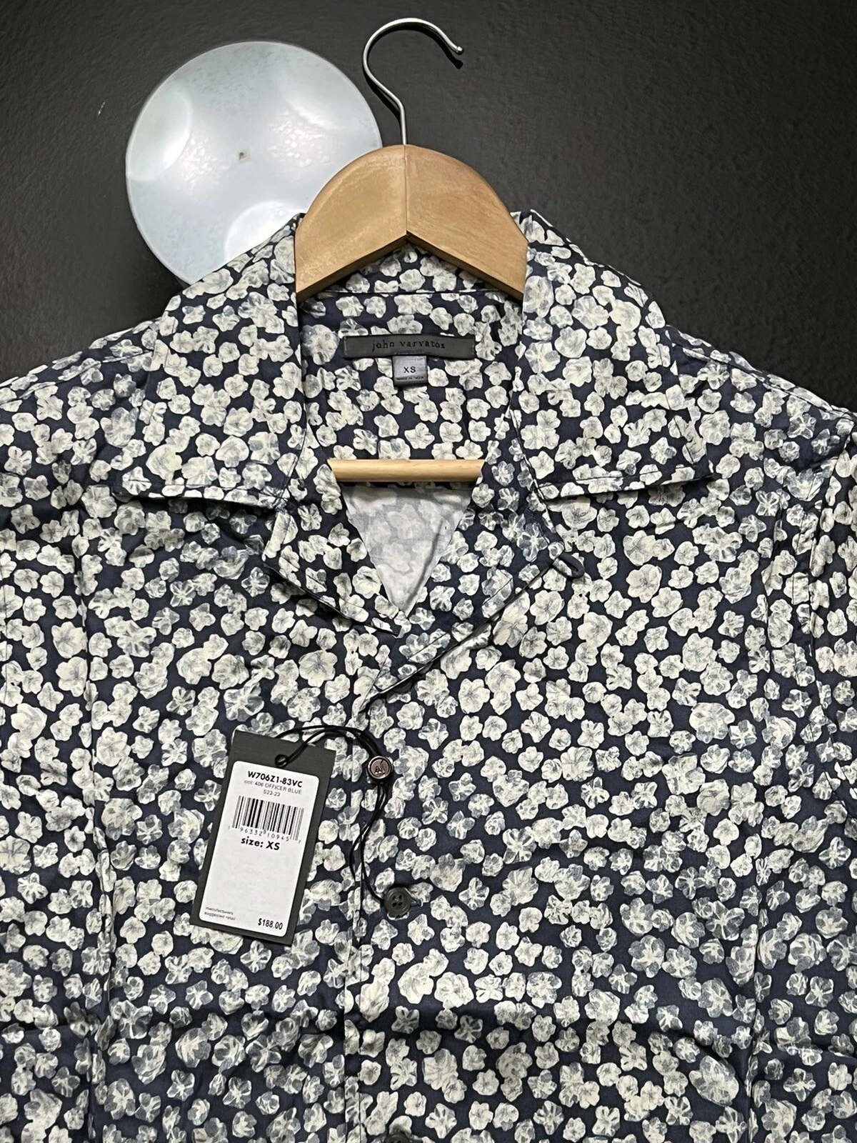 John Varvatos Collection Luxury Shirt - Modal - Floral - Vtg 2023 - $188 NWT