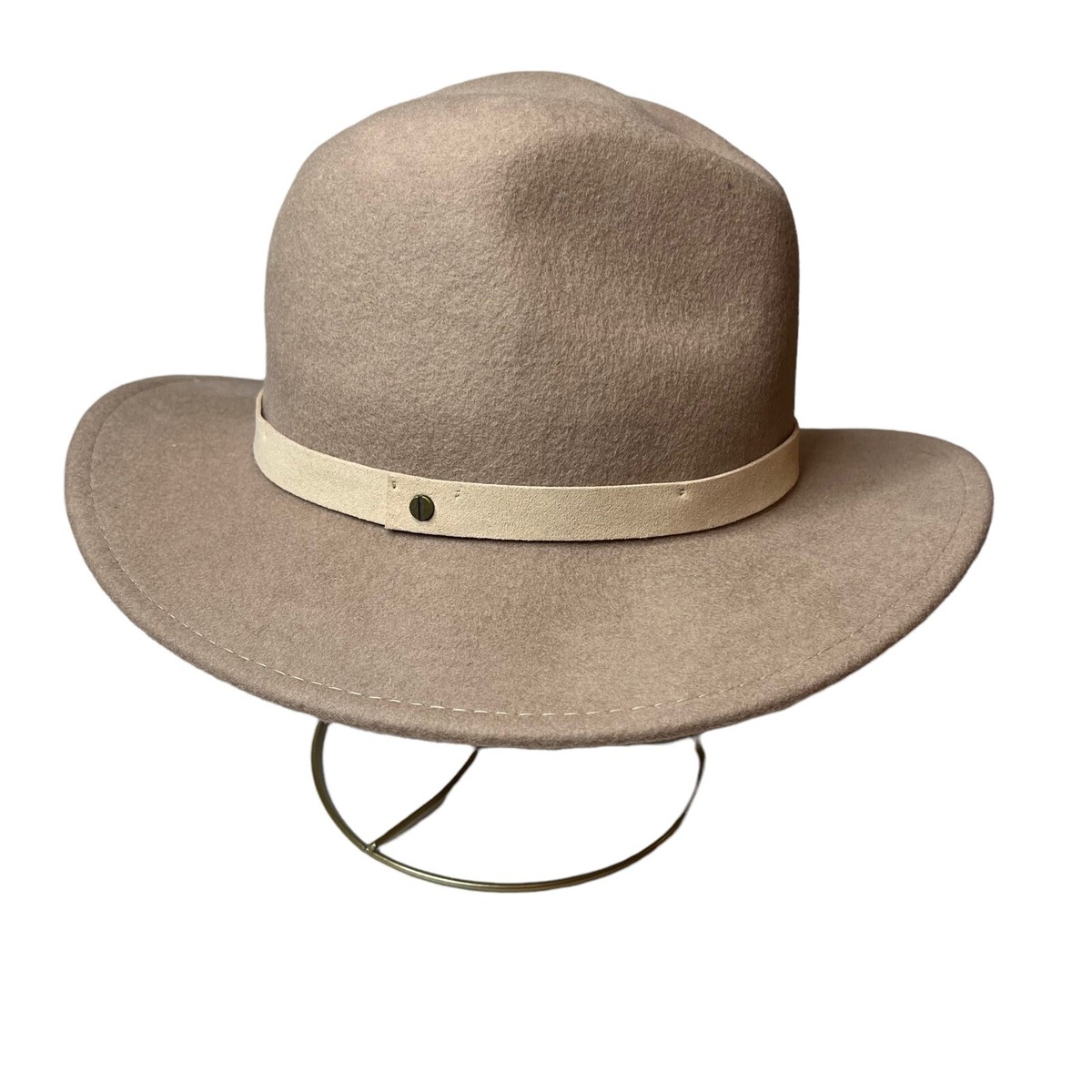 Banana‎ Republic Beige Wool Fedora Hat S/M New Banana Republic Fedora Hat Mens Medium Beige Wool Felt Made  main image 4
