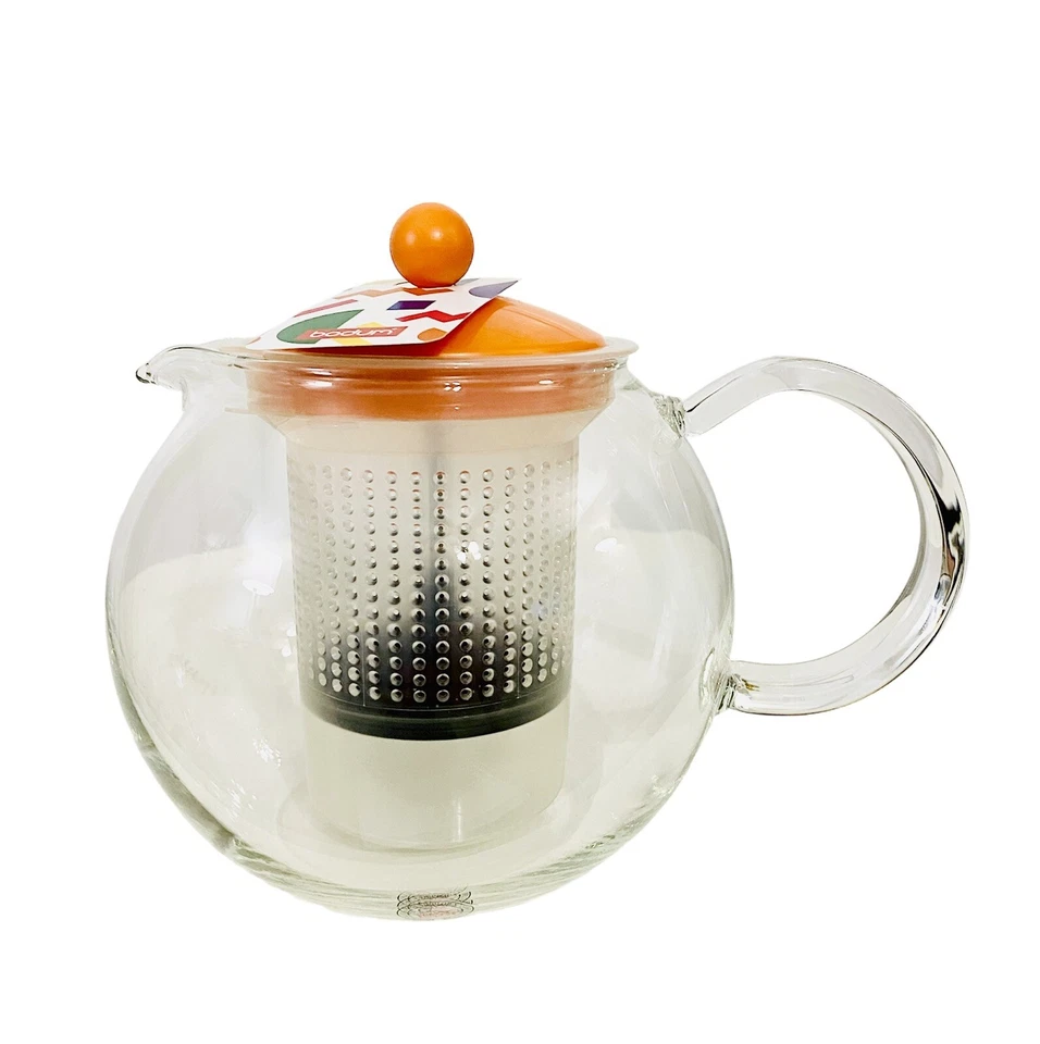 Juego de naranja Bodum Assam - Prensa de té, 2 tazas de porcelana, 2 cucharas Foto 3 de 4