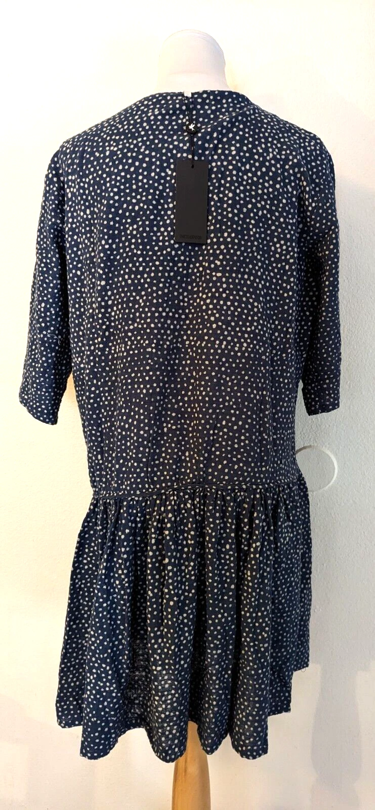 OFF WHITE Abito da notte stellato blu bianco sporco cotone 4569 nuovo One Teoon taglia M