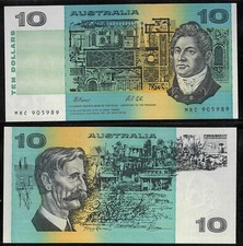 1991 Australia Very Fine $10 MRC 905989 Fraser Cole Non-PIL Banknote issue r313b