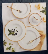 Grand Buffet 37-Pc. Dinnerware Set, Service for 6 Missing 2 Plates 1 Saucer