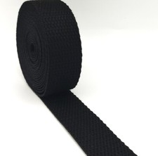 AnseTendance - Sangle coton uni 25mm pour sacs bag main couture anse strap Noir