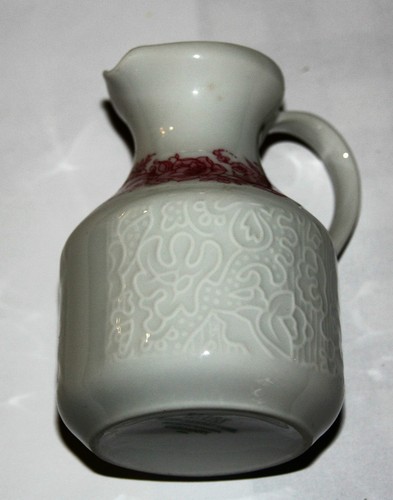 Hutschenreuther Petra Relief Milchtopf 70-er Jahre weiß m. rosa Blumenranke - Bild 3 von 4