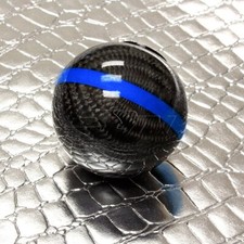Carbon Fiber Racing Ball MT Gear Shift Shifter Knob w/ Blue Stripe Universal