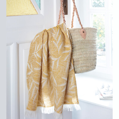 Biederlack Plaid Wohndecke Lavander yellow 130 x 170 cm Leinen-Mischung leicht