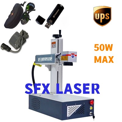 SFX 50W MAX Portable Fiber Laser Marking Machine 175*175mm Lens Laser Engraver.