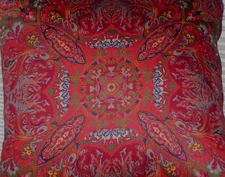 RALPH LAUREN GALAHAD PAISLEY RED/BLUE/GREEN DECORATIVE PILLOW COVER 15 X 15