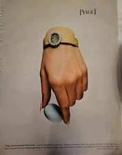 1967 Piaget Ladies wafer thin wrist watch with color dials vintage ad 
