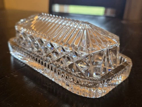 Vintage Waterford Crystal Butter Dish Quarter 1/4 Pound Stick Covered Lidded HTF