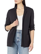 AMAZON ESSENTIALS WOMEN'S RELAXED-FIT SOFT PONTE BLAZER SIZE M - BLACK