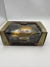 BBurago Volkswagen Beetle Bug 1:18 Metal Deluxe Diecast Gold 3361 Made Italy