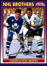 1991-92 Score American #307 Aaron & Neal Broten - NHL Brothers FREE SHIPPING!