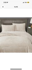 Frye 2" Solid Channel Luxury Faux Fur Comforter Queen Throw Luxurious No Shams