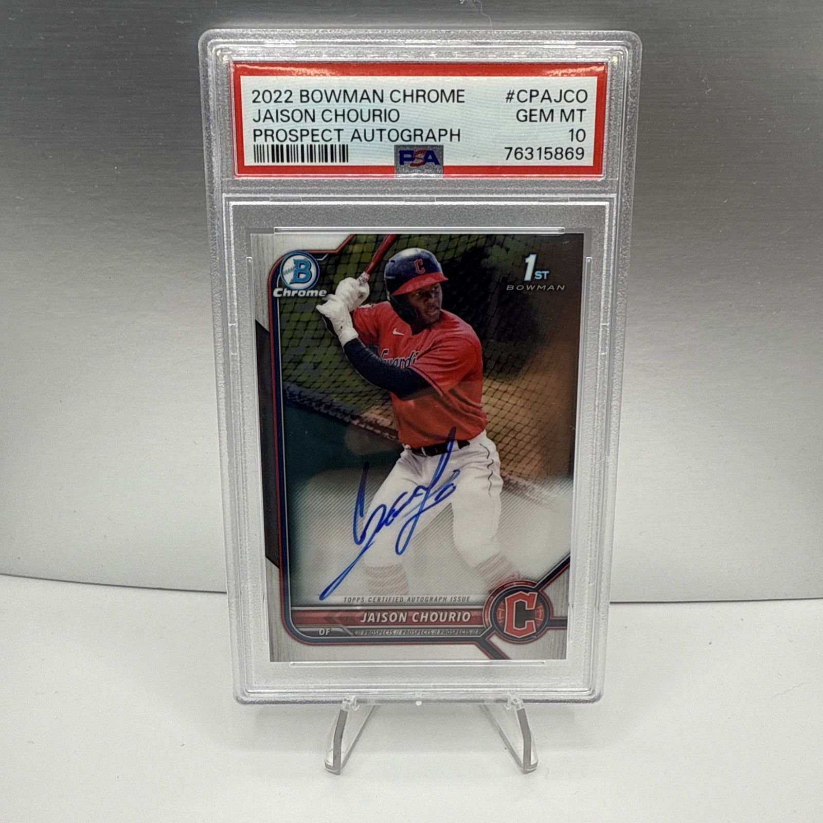 2022 Bowman Chrome Jaison Chourio 1st Prospect Auto Autograph PSA 10 #CPA-JCO