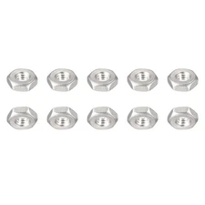 10 Pack #6-32(UNC) Hex Nuts 304 Stainless Steel Hexagonal Nuts - Silver Tone