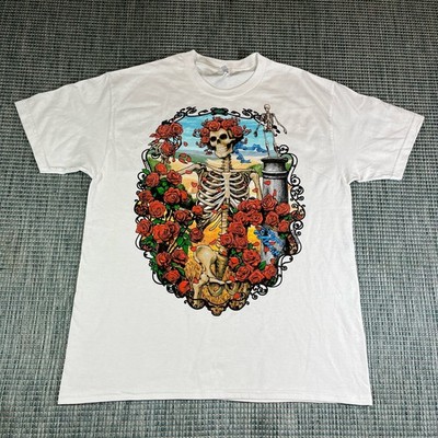 Liquid Blue White Grateful Dead Rock Band Signed P. Maguire Men s Sz L New