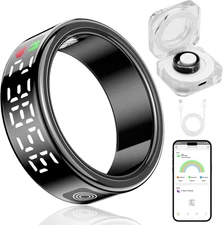 Smart Ring with Display - Fitness Tracker, Heart Rate Monitor, Sleep Tracker, St